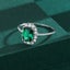 NEW Classic Emerald Ring For Woman Real S Sier Diamond Crystal Flower Loyal F... Carousel 4