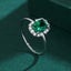 NEW Classic Emerald Ring For Woman Real S Sier Diamond Crystal Flower Loyal F... Carousel 5