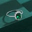 NEW Classic Emerald Ring For Woman Real S Sier Diamond Crystal Flower Loyal F... Carousel 6