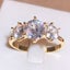 New Row Of Diamonds White Zirconia Gold Ring Female Stamp Fashion Wedding Par... Carousel 1
