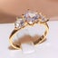 New Row Of Diamonds White Zirconia Gold Ring Female Stamp Fashion Wedding Par... Carousel 4