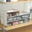 Storage Box White Brown Desktop Stackable Two Grids Drawer Office Organiser Stor Carousel 3