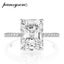 PANSYSEN Sterling Sier Emerald Cut High Carbon Diamond gemstone Wedding Rings... Carousel 7