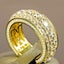 Pure 14k Color Gold Full Diamond Round Ring for Women Men Wedding Engagement ... Carousel 1
