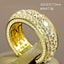 Pure 14k Color Gold Full Diamond Round Ring for Women Men Wedding Engagement ... Carousel 4