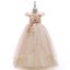 Off-shoulder Long For Girls Kids Flower Embroidered Wedding Gown Host Perform... Carousel 2