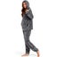Snuggaroo Womens Soft Fleece Hooded Pyjama Loungewear Set - Charcoal - XL Carousel 2