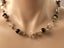 Vintage Czech cut crystal Neiger Bros enamel brass filigree necklace Carousel 3
