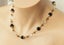 Vintage Czech cut crystal Neiger Bros enamel brass filigree necklace Carousel 7