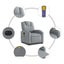 Electric Massage Recliner Chair Light Grey Fabric Txbppxb Carousel 7