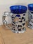 Vintage Art Deco Nude Lady Handle Cobalt Blue Glass with Crome Dragons Tankards Carousel 7