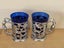 Vintage Art Deco Nude Lady Handle Cobalt Blue Glass with Crome Dragons Tankards Carousel 2