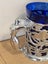 Vintage Art Deco Nude Lady Handle Cobalt Blue Glass with Crome Dragons Tankards Carousel 4
