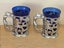 Vintage Art Deco Nude Lady Handle Cobalt Blue Glass with Crome Dragons Tankards Carousel 10