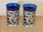 Vintage Art Deco Nude Lady Handle Cobalt Blue Glass with Crome Dragons Tankards Carousel 11