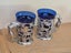 Vintage Art Deco Nude Lady Handle Cobalt Blue Glass with Crome Dragons Tankards Carousel 5