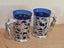 Vintage Art Deco Nude Lady Handle Cobalt Blue Glass with Crome Dragons Tankards Carousel 12