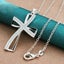 .925 Sterling Silver AAA Zircon Pendant Cross with Chain Carousel 1