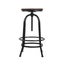 Artiss Set Of 2 Bar Stool Round Seat Wood Metal - Black And Brown Carousel 4