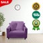Anyhouz 1 Seater Sofa Cover Plain Purple Style and Protection For Living Room... Carousel 2