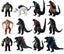 kids toys dinosaur mini Godzilla and kingkong figures cake decoration Carousel 4