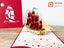 3D POP UP Card - Red Sailing Ship Carousel 2