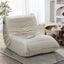 Oikiture Floor Sofa Accent Chair Lazy Couch Lounge Recliner Beige Polyester Carousel 1