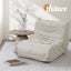 Oikiture Floor Sofa Accent Chair Lazy Couch Lounge Recliner Beige Polyester Carousel 4