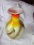 Yellow Hand blown Art Glass Vase Carousel 3