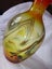 Yellow Hand blown Art Glass Vase Carousel 7