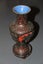 Vintage Chinese Red Cinnabar Vase With Blue Enamel Interior On Stand Carousel 3