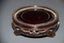 Vintage Chinese Red Cinnabar Vase With Blue Enamel Interior On Stand Carousel 5