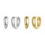 Womens 925 Sterling Silver Office Style Simple Huggie Ear Buckles Gold Plated... Carousel 2