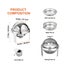New 2-Pack Round Roll Top Chafing Dish Set with Full-Size 6Qt Pan Fuel Holder Carousel 7