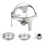 New 2-Pack Round Roll Top Chafing Dish Set with Full-Size 6Qt Pan Fuel Holder Carousel 9