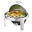New 2-Pack Round Roll Top Chafing Dish Set with Full-Size 6Qt Pan Fuel Holder Carousel 10
