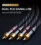 THICK HIFI Stereo RCA Audio Cable 6N OFC 2RCA to 2RCA + Gold Plated Plug 2m Carousel 1