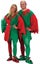 ELF SANTAS HELPER RED AND GREEN ADULT MENS WOMENS CHRISTMAS COSTUME Carousel 1