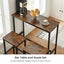 3 PCS Bar Table Set 2 Chairs Stools Kitchen Dining Height Counter Vintage Brown Carousel 6