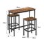 3 PCS Bar Table Set 2 Chairs Stools Kitchen Dining Height Counter Vintage Brown Carousel 9