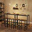 3 PCS Bar Table Set 2 Chairs Stools Kitchen Dining Height Counter Vintage Brown Carousel 10