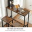 3 PCS Bar Table Set 2 Chairs Stools Kitchen Dining Height Counter Vintage Brown Carousel 12