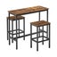 3 PCS Bar Table Set 2 Chairs Stools Kitchen Dining Height Counter Vintage Brown Carousel 13