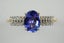 Spectacular vivid violet Tanzanite & baguette Chevron Diamond ring 9ct Carousel 1