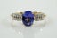 Spectacular vivid violet Tanzanite & baguette Chevron Diamond ring 9ct Carousel 3