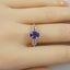 Spectacular vivid violet Tanzanite & baguette Chevron Diamond ring 9ct Carousel 7