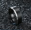 FLASH SALE! Elegant 8mm Brushed BLACK SILVER EDGE Stainless Steel Ring S8 Carousel 1