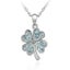 CRAZY PRICE! Pretty Crystal 4 Leaf Clover Pendant and Chain Topaz Blue Carousel 1
