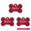 Pet Name Tag - "Bella" - Small Red Bone 3pk Carousel 1