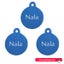 Pet Name Tag - "Nala" - Large Blue Circle 3pk Carousel 1